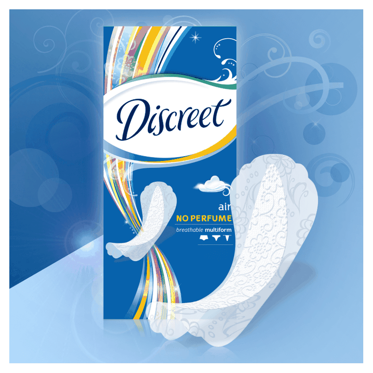 Discreet, Air Multiform, oddychające wkładki higieniczne, 100 szt.