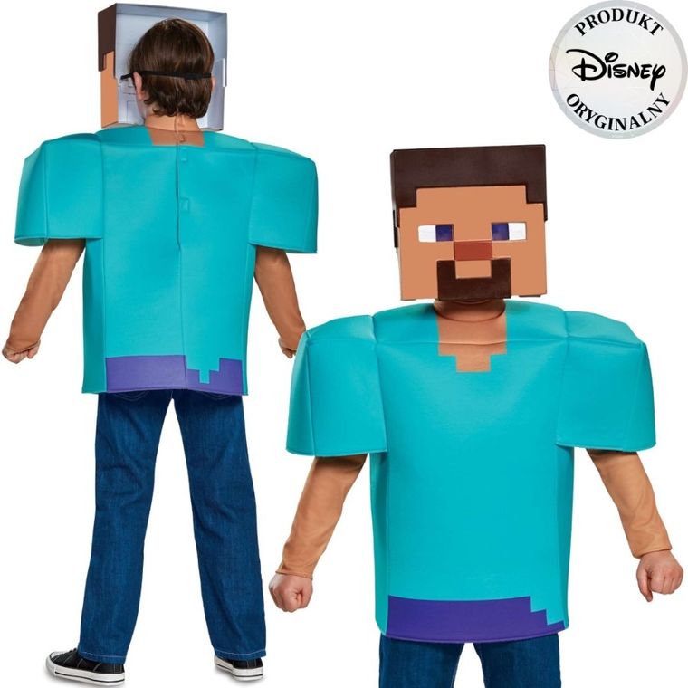 Disguise, Minecraft, Steve, strój dla dzieci, 124-136 cm, 7-8 lat