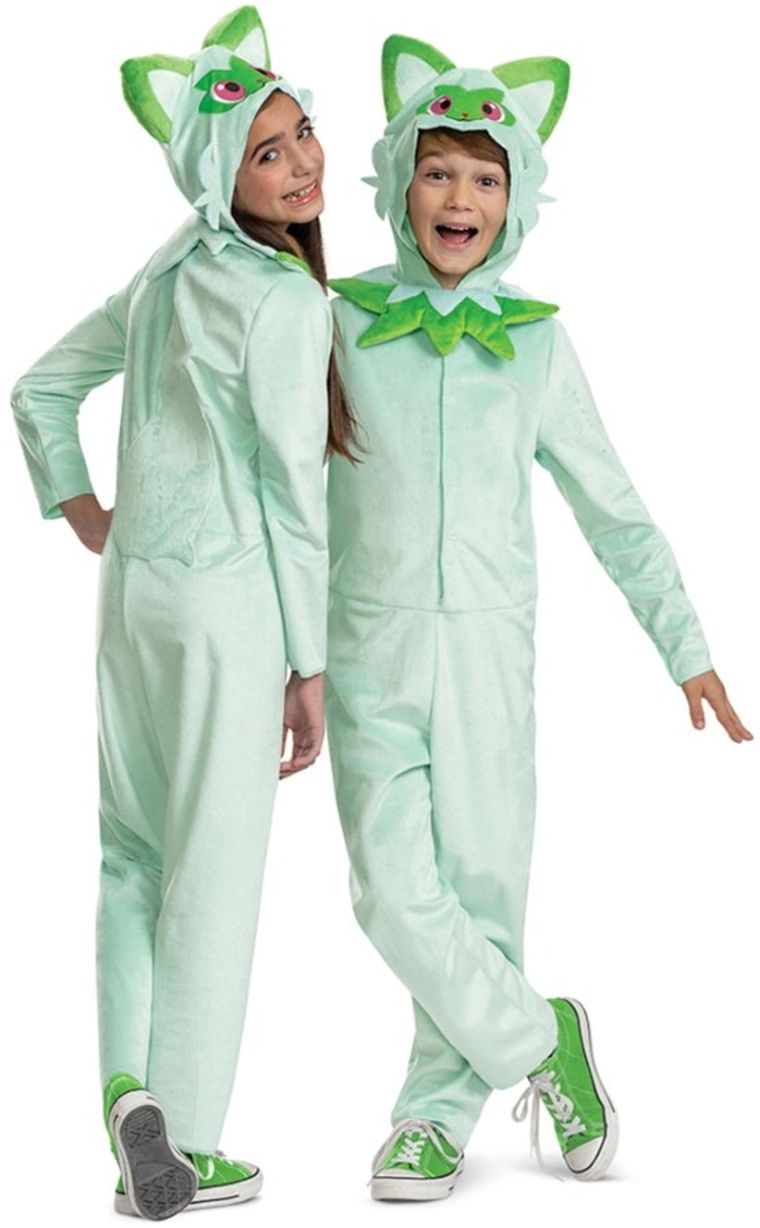 Disguise, Pokemon, Sprigatito, strój karnawałowy, kigurumi, zielone, 127-136 cm, 7-8 lat