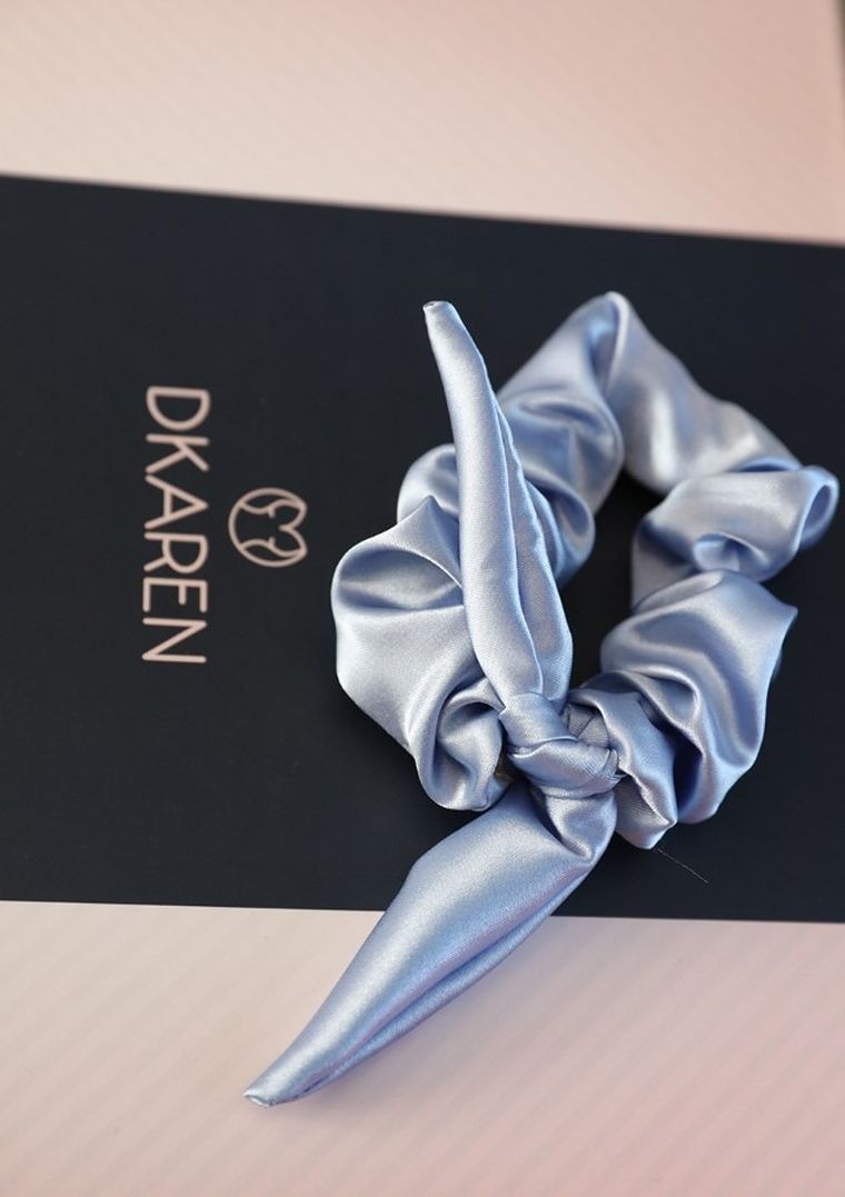 Dkaren, satynowa gumka do włosów, błękitna