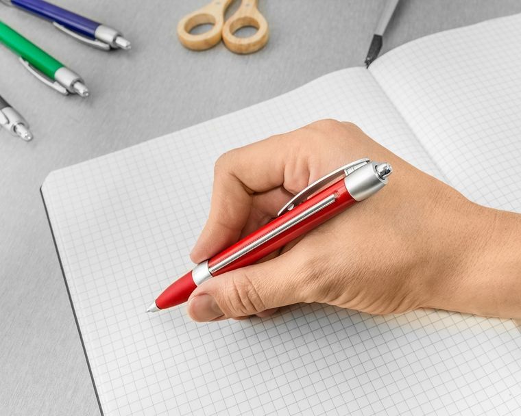 Długopis ściąga, czerwony