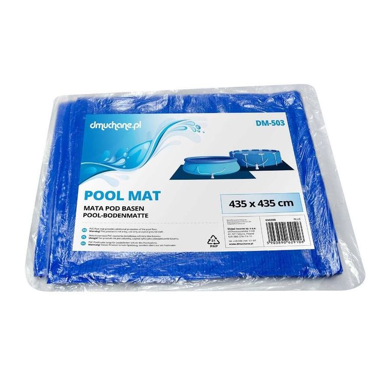 Dmuchane, uniwersalna mata pod basen ogrodowy, 435-435 cm