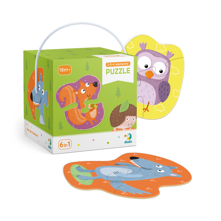 Dodo, puzzle 2-3-4 elementy, Leśne zwierzęta