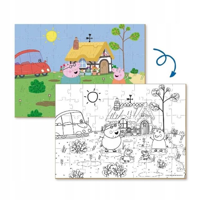 Dodo, Świnka Peppa, puzzle 2w1, 60 elementów