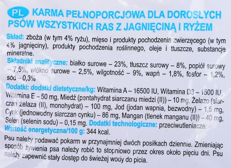 Dolina Noteci, Rafi, karma sucha z jagnięciną dla psa, 10kg
