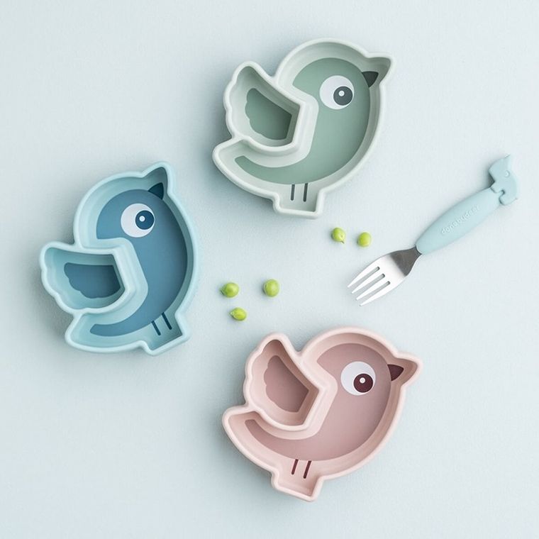 Done By Deer, Birdee, talerzyk na przekąski z przyssawką, blue