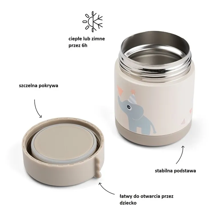 Done By Deer, Celebration, termos obiadowy dla dziecka, sand, 300 ml