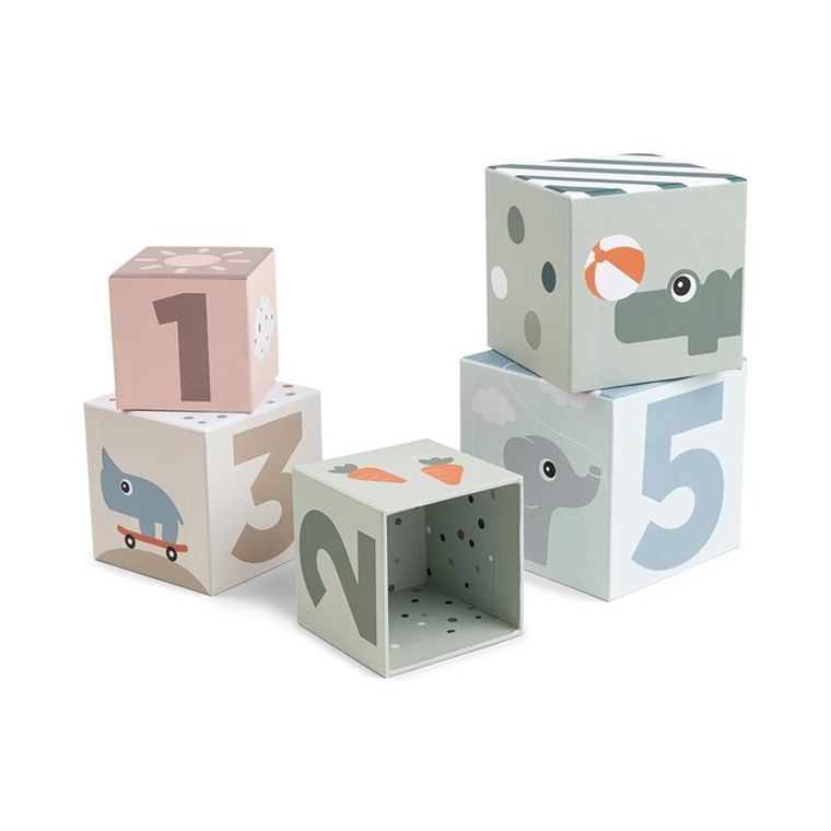 Done by Deer, Deer Friends, kostki do układania wieży, 5 szt.