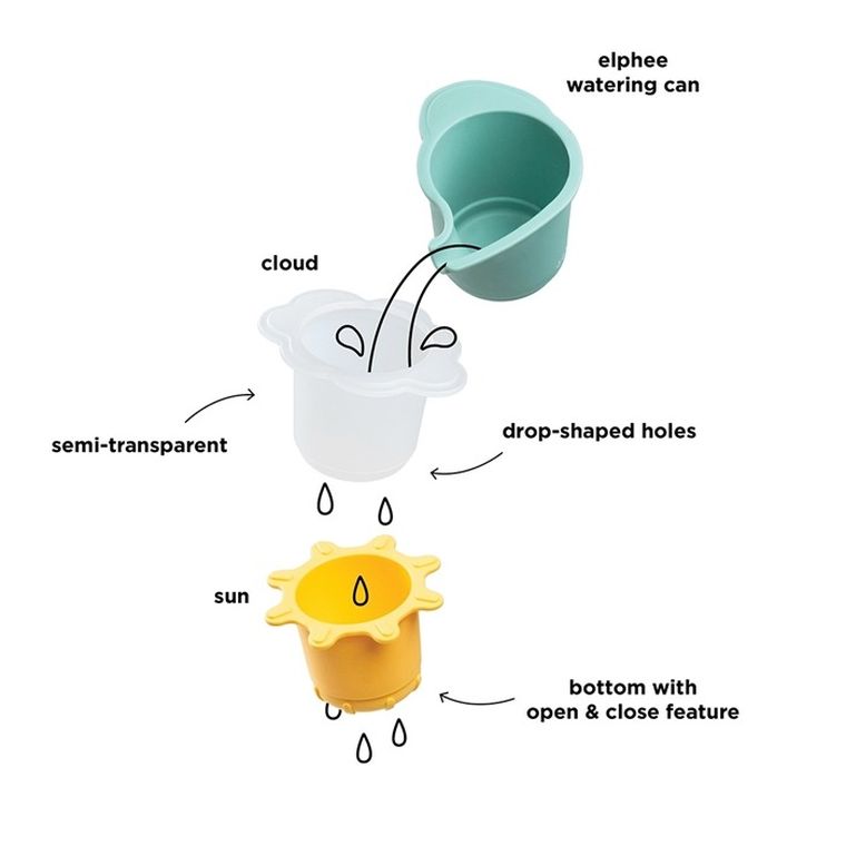 Done by Deer, Elphee, kubki do zabawy w wodzie, 3 szt.