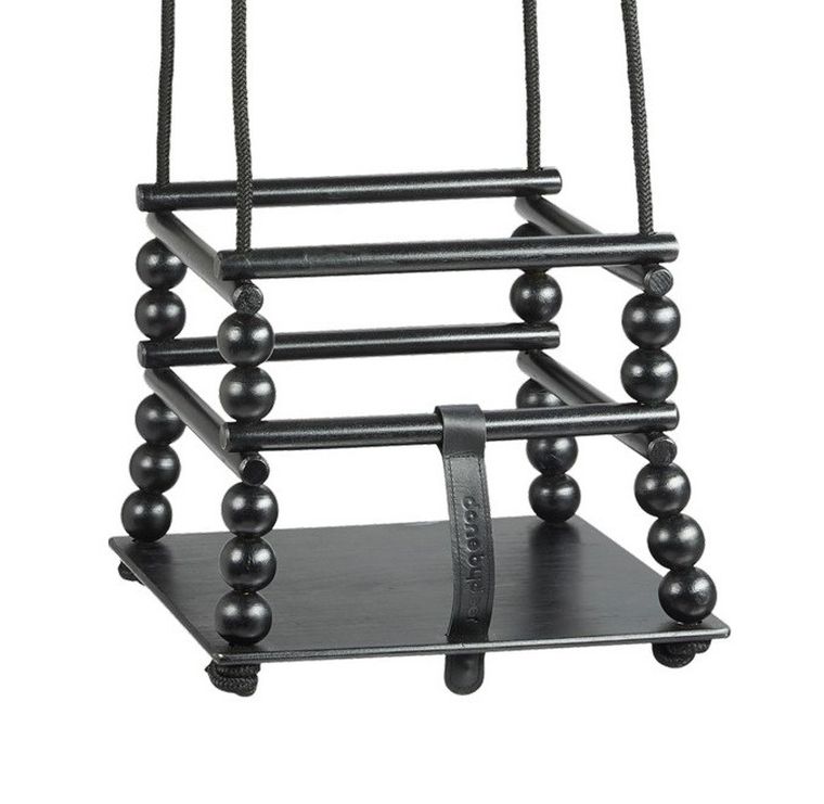 Done by Deer, huśtawka drewniana, czarna