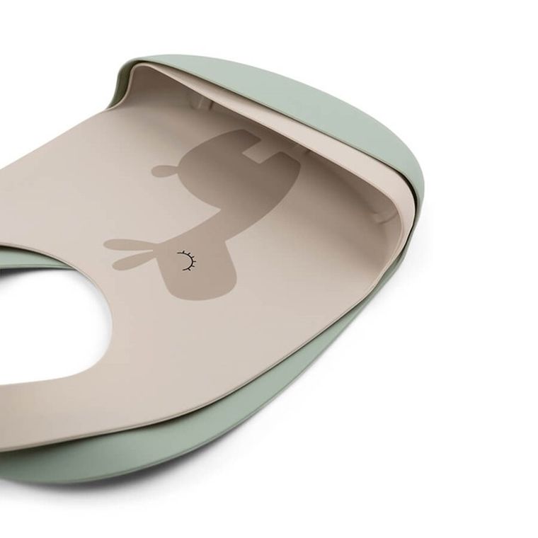 Done By Deer, Lalee, śliniak silikonowy, Sand, Green, 2 szt.