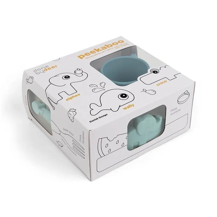 Done by Deer, Peekaboo, zestaw obiadowy, blue