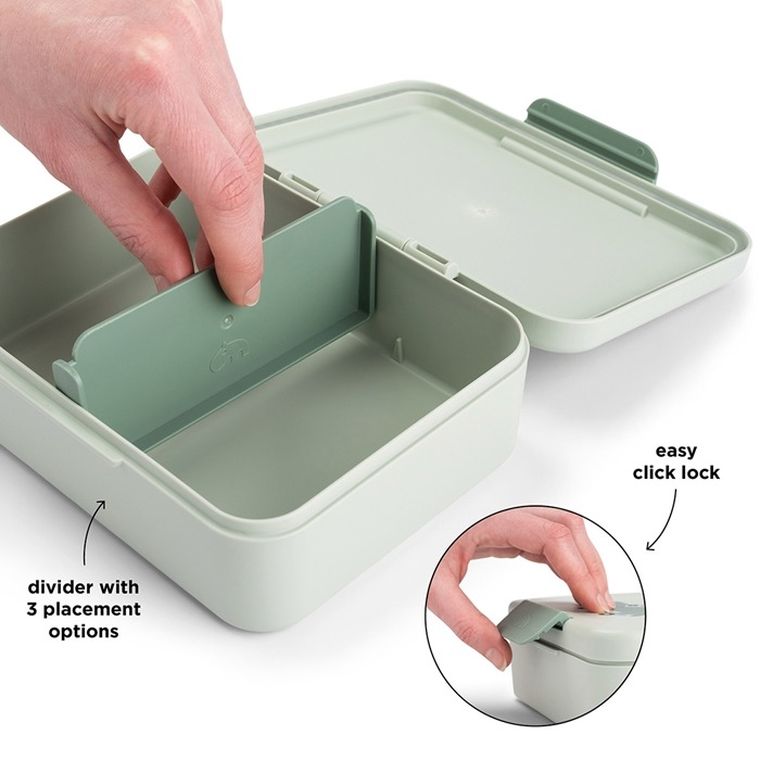 Done By Deer, Playground, lunchbox z podziałką, green