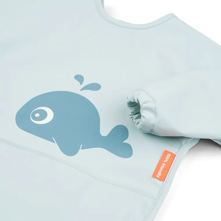 Done By Deer, Sea Wally, śliniak z rękawami, Blue