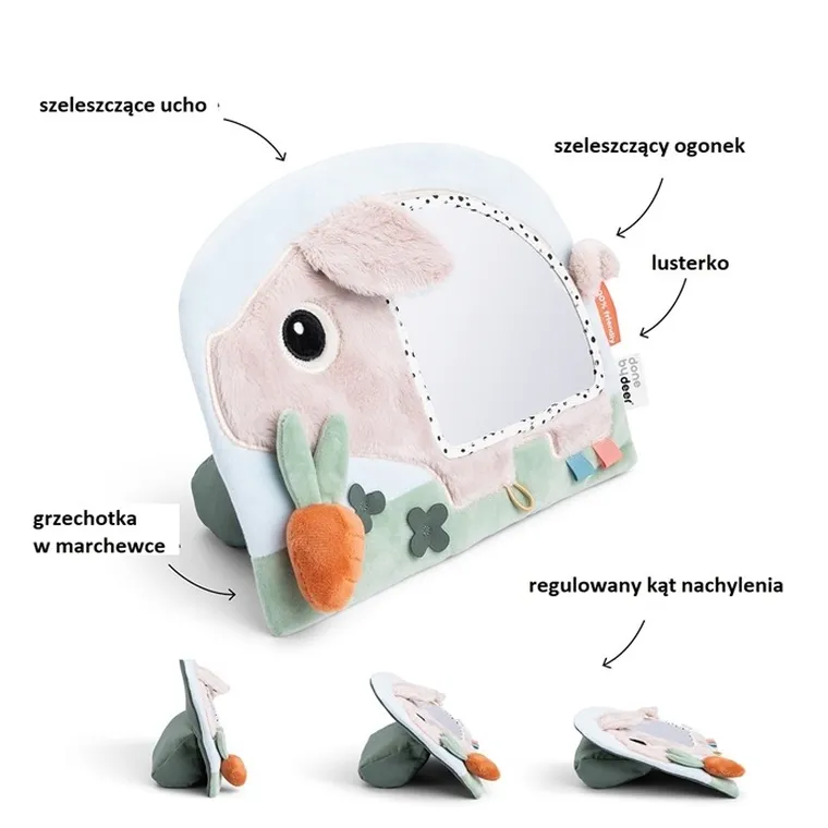 Done By Deer, Świnka Pigee, lusterko sensoryczne dla niemowląt