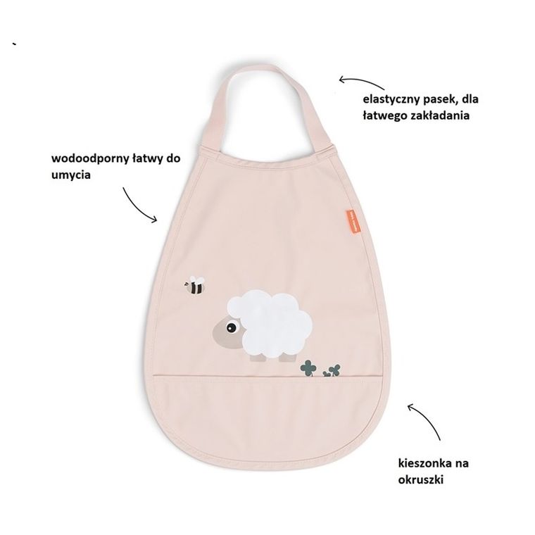 Done by Deer, Tiny Farm, śliniak z kieszonką Pull-over, powder