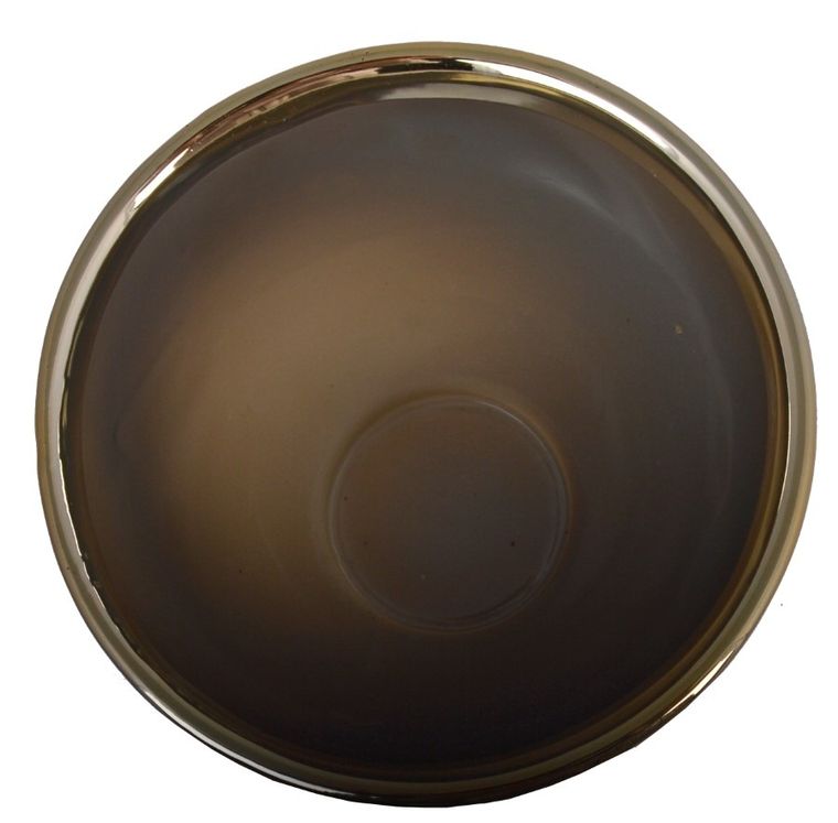 Doniczka ceramiczna, złota, 17,5-17,5-17 cm