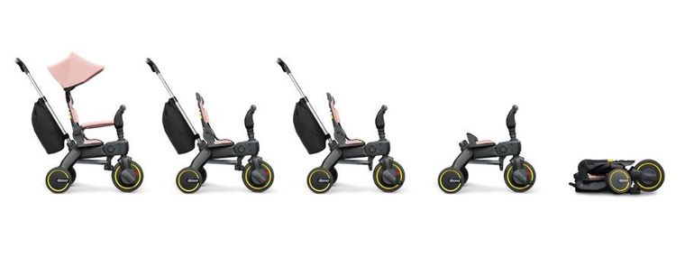 Doona, Liki S3, składany rowerek trójkołowy, blush pink