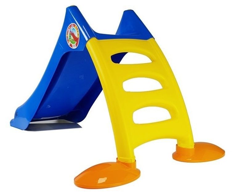 Dorex, zjeżdżalnia ogrodowa z drabinką, niebiesko-żółta