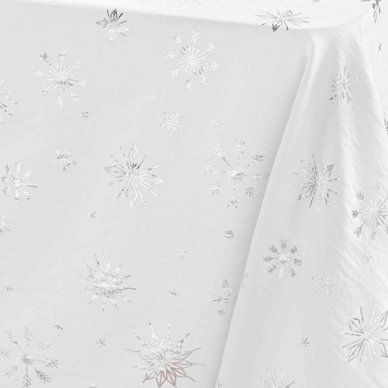 Douceur D'intérieur, Astrelia, prostokątny obrus, ze srebrnym zdobieniem, 140-240 cm