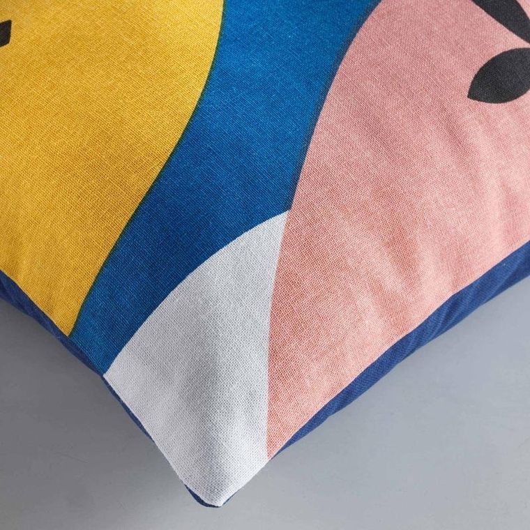 Douceur d'intérieur, bawełniana poduszka ozdobna z nadrukiem, Papaya, 45-45 cm