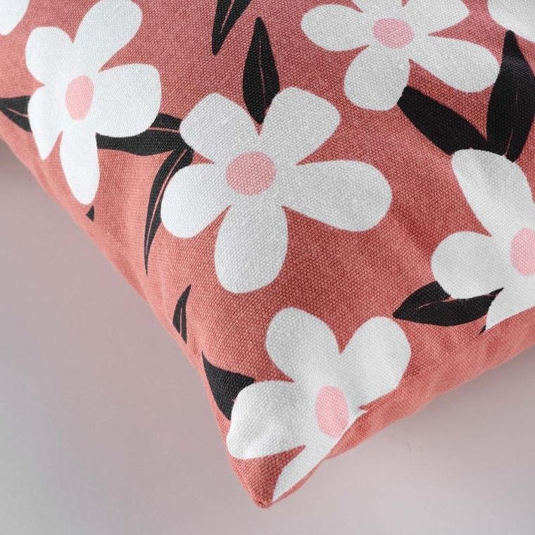 Douceur d'intérieur, bawełniana poszewka z ozdobnym printem, Darcy, 40-40 cm