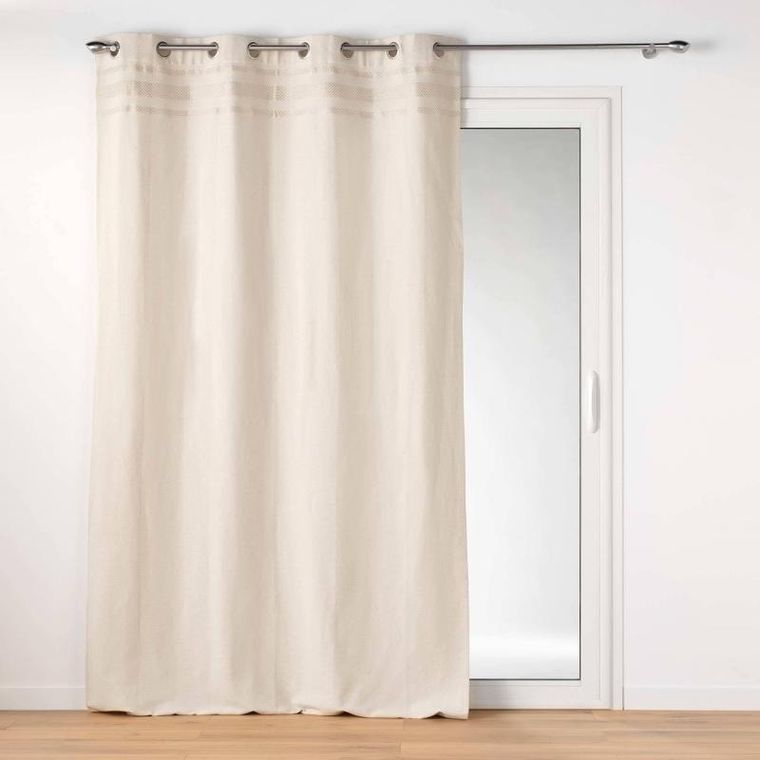 Douceur d'intérieur, beżowa zasłona, Doreline, z bawełny, 140-240 cm