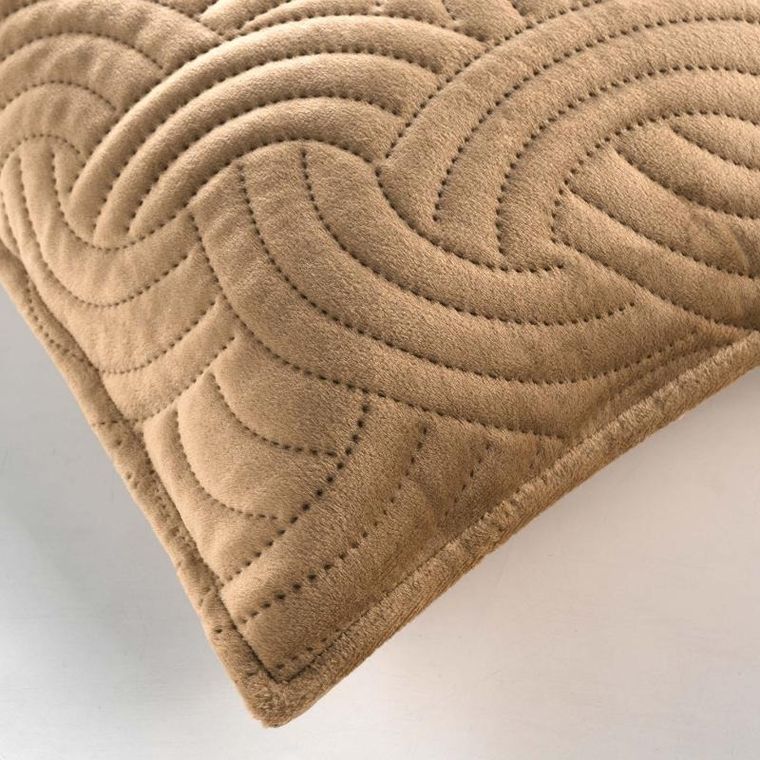 Douceur d'intérieur, błyszcząca poszewka dekoracyjna do salonu, Solange, tłoczony wzór, brązowa