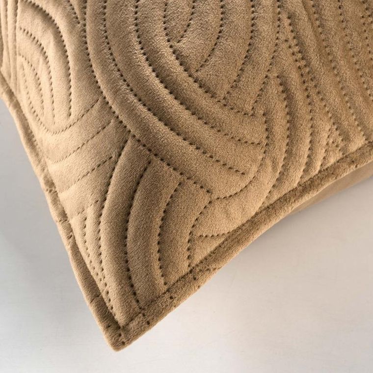 Douceur d'intérieur, błyszcząca poszewka dekoracyjna do salonu, Solange, tłoczony wzór, brązowa