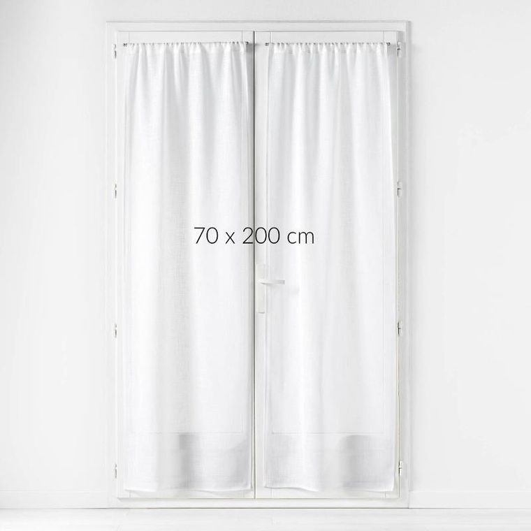 Douceur D'intérieur, Carlin, zestaw dwóch firan z efektem lnu, 70-200 cm