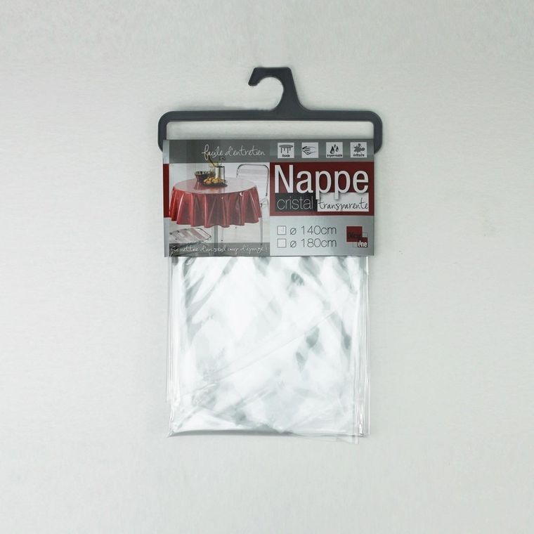 Douceur d'intérieur, cerata na stół, Plain, ∅ 140 cm, przeźroczysta