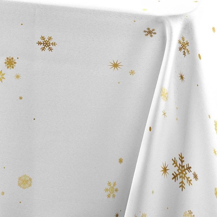 Douceur D'intérieur, Constellation, obrus, ze złotymi płatkami śniegu