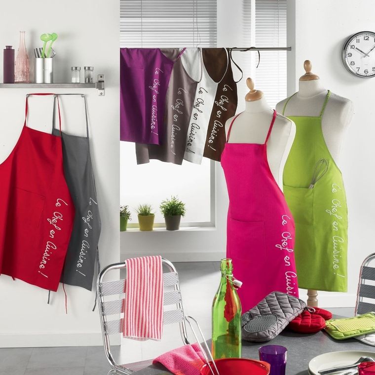 Douceur d'intérieur, fartuch kuchenny damski BLACK, 60-84 cm, bawełna