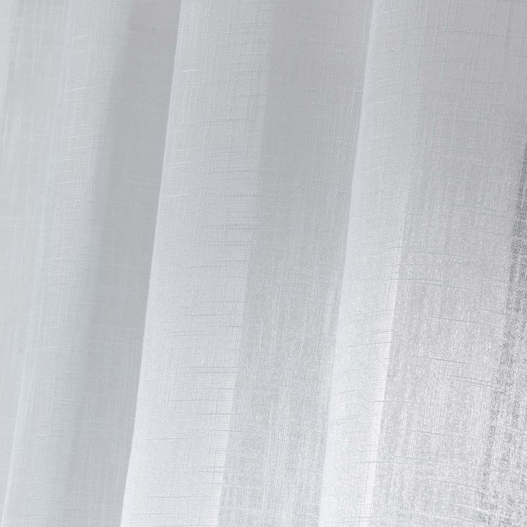 Douceur d'intérieur, firana do salonu z efektem lnu, 140-240 cm, Holtona, biała