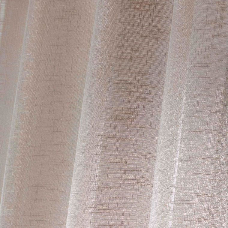 Douceur d'intérieur, firana do salonu z efektem lnu, 140-240 cm, Holtona, kawowa