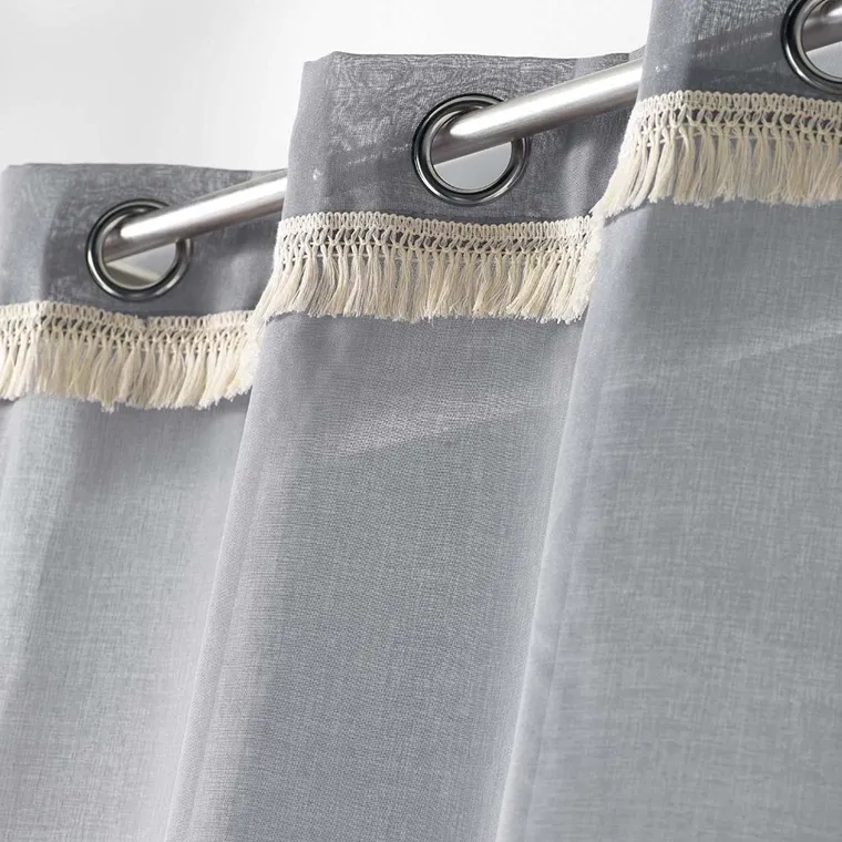 Douceur d'intérieur, firana gotowa na przelotkach, Frangy, 140-240 cm, szara