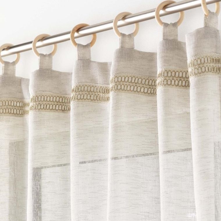 Douceur d'intérieur, firana na drewnianych kółkach, Mileo, 140-240 cm