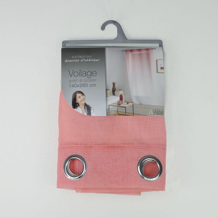 Douceur d'intérieur, firana na przelotkach, koralowa, Vitalia, 140-260 cm
