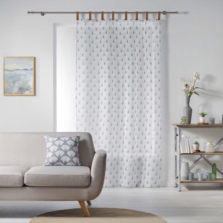 Douceur d'intérieur, firana na szelkach skórzanych, Art Deco, 140-240 cm, biała