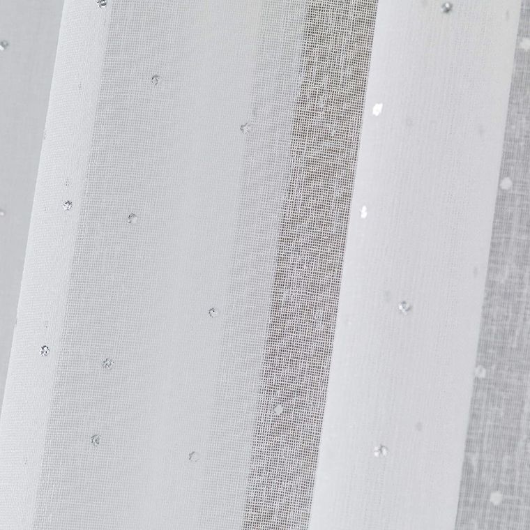 Douceur d'intérieur, firana okienna na przelotkach, Elea, 140-240 cm, biało-srebrna