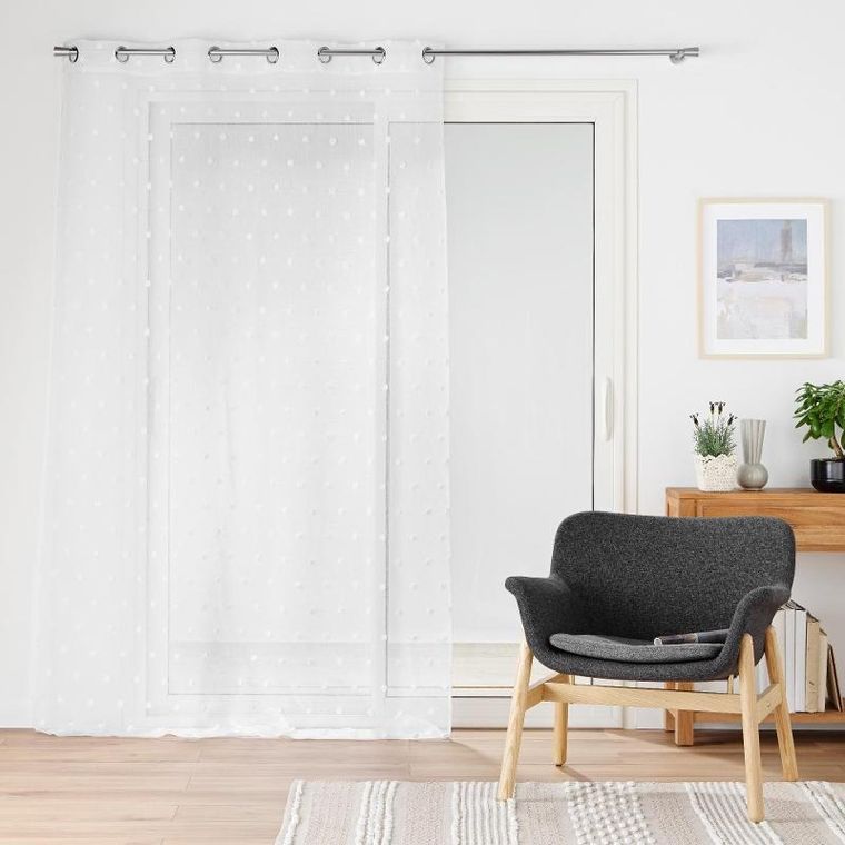 Douceur d'intérieur, firana okienna z pomponami, 140-240 cm, Pompinou