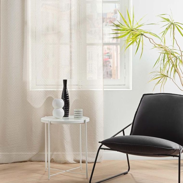 Douceur d'intérieur, firanka do salonu, Amani, gładka, beżowa