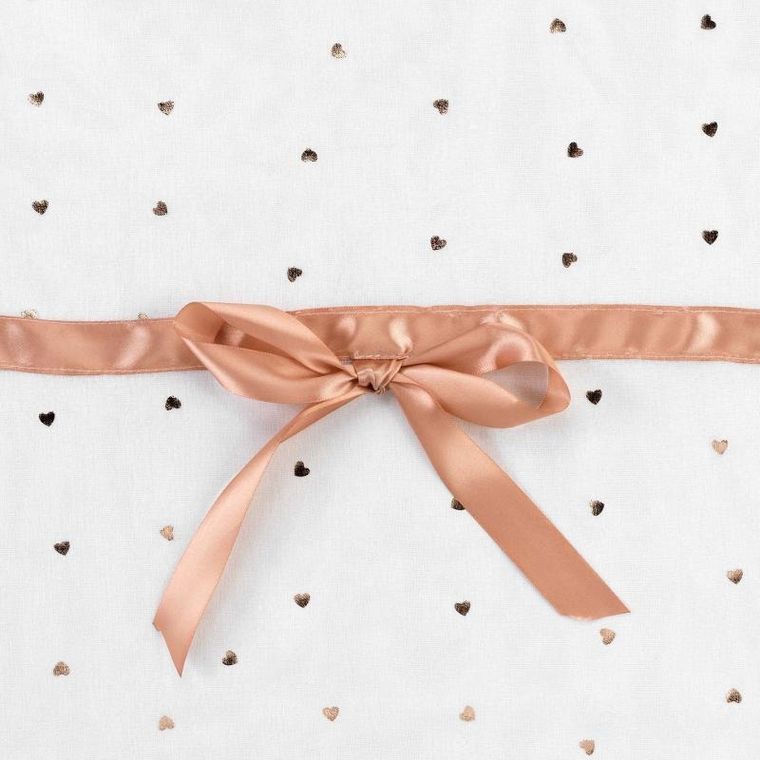 Douceur d'intérieur, firanka na przelotkach ze wstążkami i zdobieniami, 140-240 cm