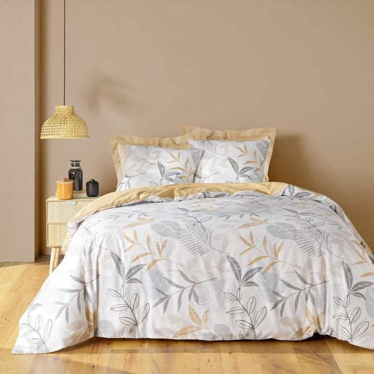 Douceur D'intérieur, komplet pościeli ze wzorem liści, Kimberly, 240-220 cm