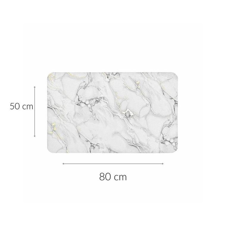 Douceur D'intérieur, mata łazienkowa z imitacji marmuru i złotym zdobieniem, 50-80 cm