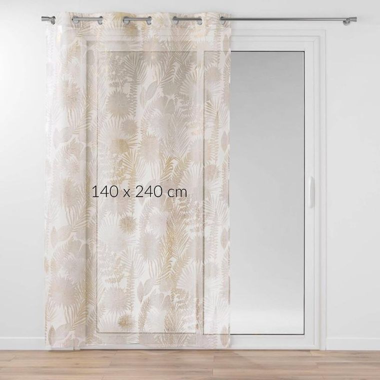 Douceur D'intérieur, Melisse, firana na przelotkach z metalicznym nadrukiem, 140-240 cm