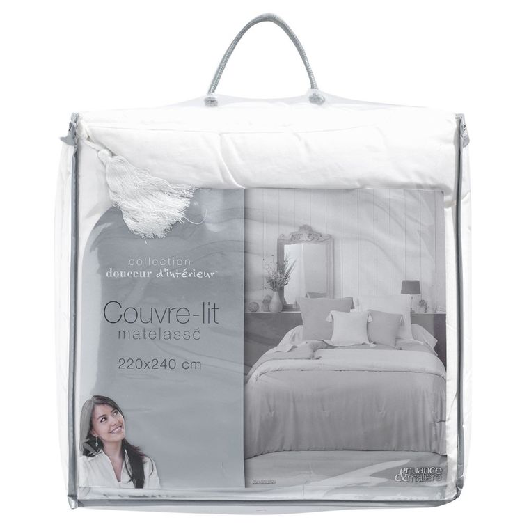 Douceur d'intérieur, narzuta na łóżko, Dune, ecru, 220-240 cm