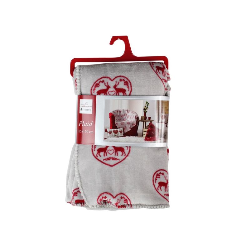 Douceur d'intérieur, narzuta na łóżko, Flannel, 125-150 cm, motyw świąteczny