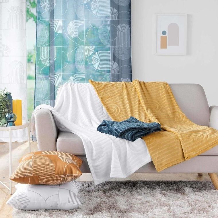 Douceur d'intérieur, narzuta z tłoczonym wzorem, Esquisse, 125-150 cm