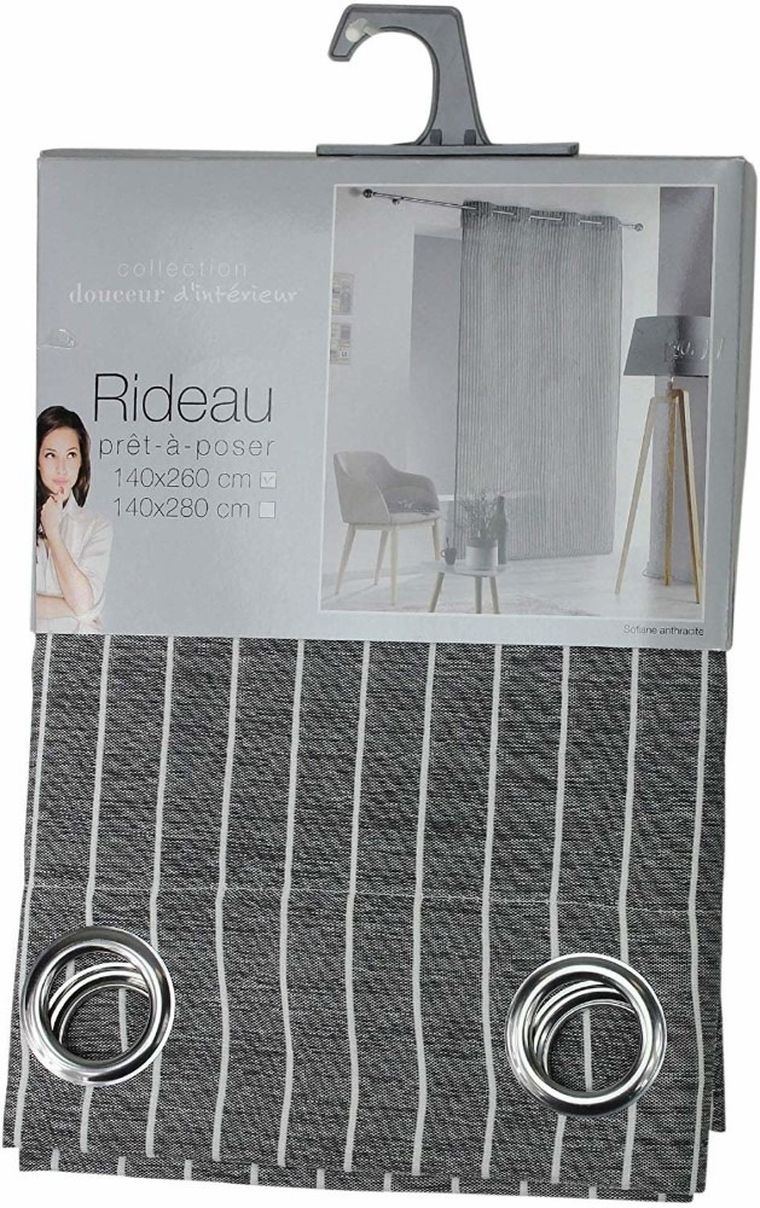 Douceur d'intérieur, nowoczesna zasłona okienna, Sofiane, 140-260 cm, szara